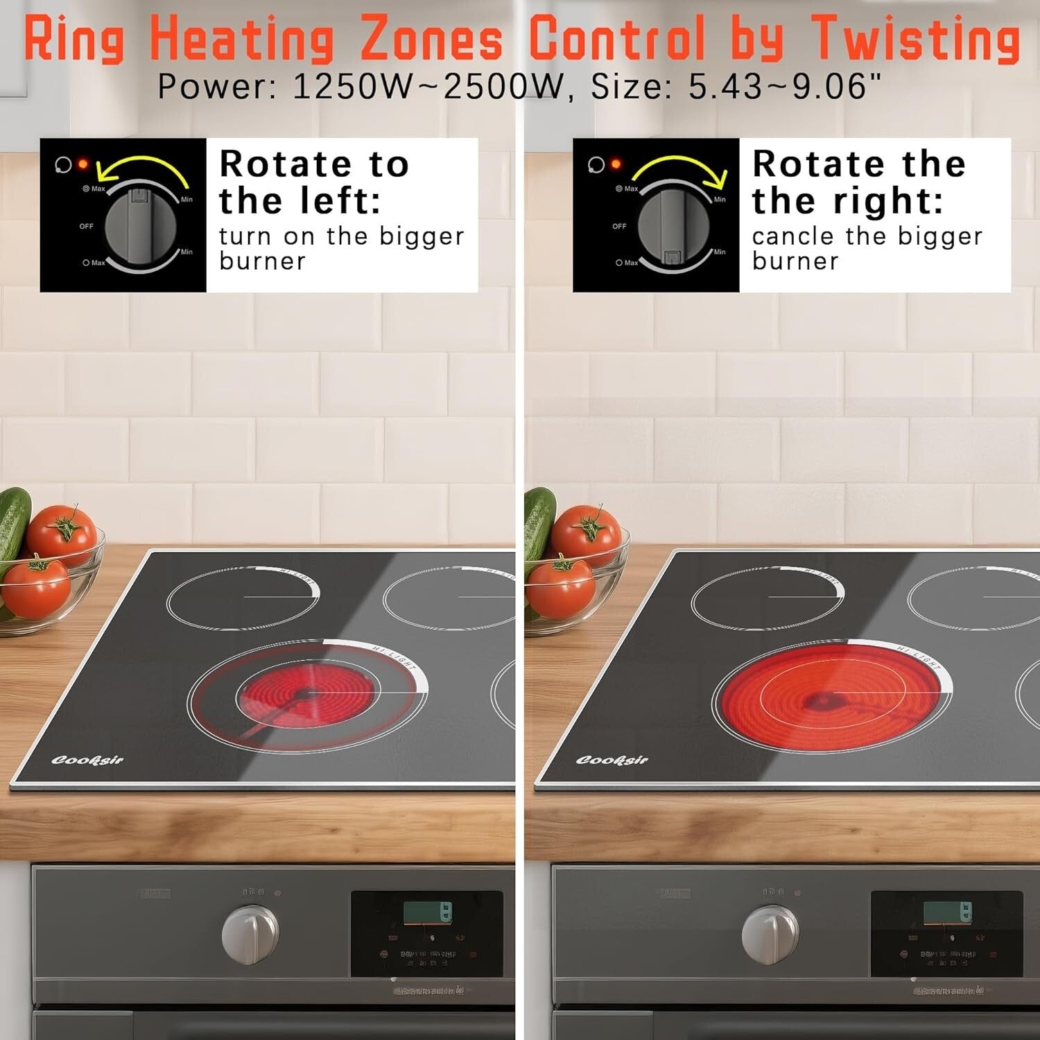Versatile 36-Inch Electric Stove - 5 Burner Knob Control for Culinary Precision