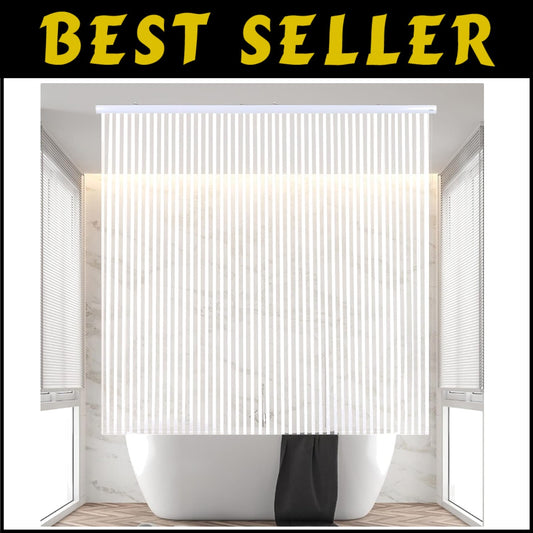 Elegant Waterproof PEVA Roll-Up Shower Curtain - Hookless & Heavy-Duty 56"x95"