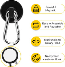Load image into Gallery viewer, Neodymium Magnetic Hooks, 15 Pack - Strong, Easy Install, Adjustable Design