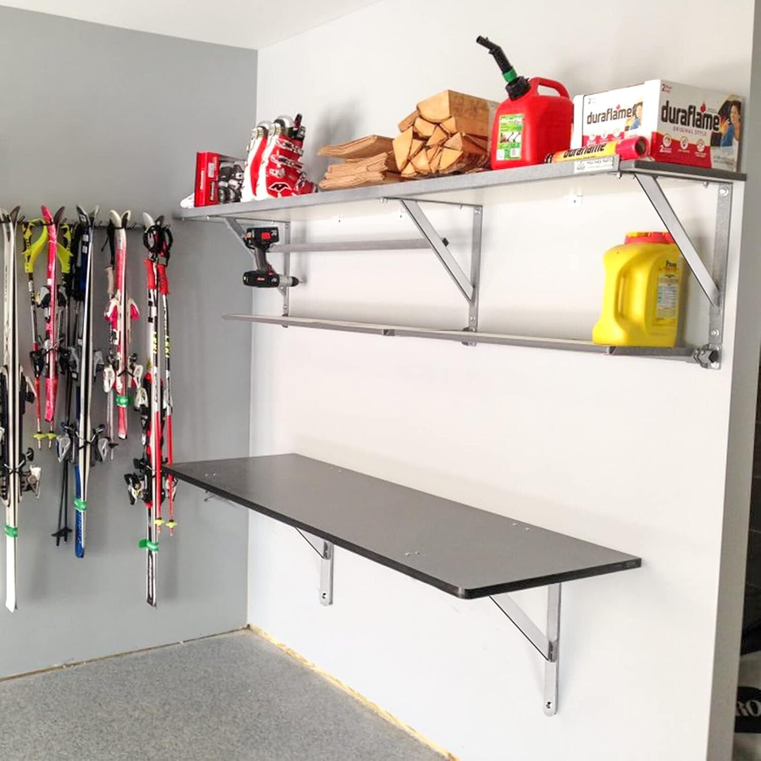 Stainless Steel 20" Shelf Brackets - 550lb Capacity, Ideal for DIY Projects