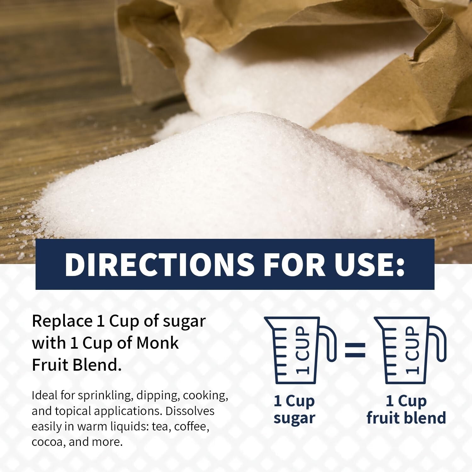 Versatile Sweetener Blend - 55lbs Monk Fruit & Erythritol for Baking & Beverages