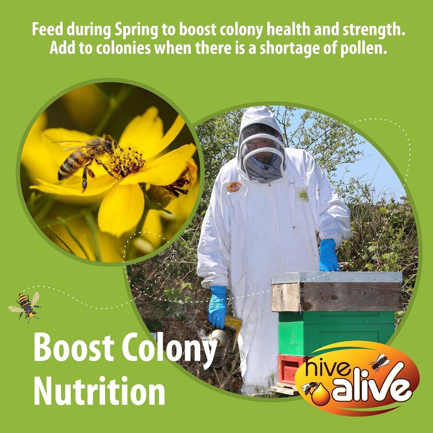 Bee Nutrition Boost: 10lb Pollen Patties with Seaweed Micronutrients & Aminos