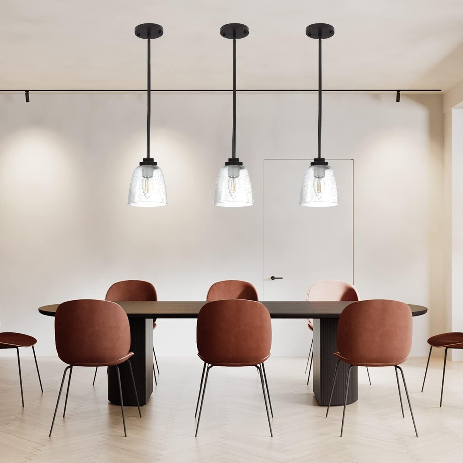 Elegant 4-Pack Seeded Glass Lamp Shades, 2-1/8" Fitter for Contemporary Style