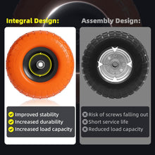 Load image into Gallery viewer, Upgrade to 10" Flat Free Tires - 4 Pack with Heavy Duty Double Sealed Bearings