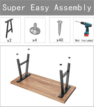 Load image into Gallery viewer, Rustic &amp; Industrial 28" x 35" Metal Table Legs for Custom Furniture - Set of 2