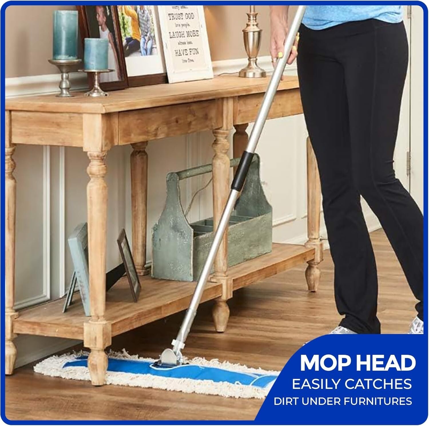 Effortless 24" Mop Kit for Industrial and Residential Hardwood Floor Cleaning
