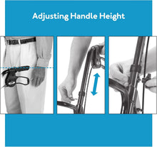 Load image into Gallery viewer, Comfortable Steel Rollator Walker with Backrest and Storage, Height Adjustable