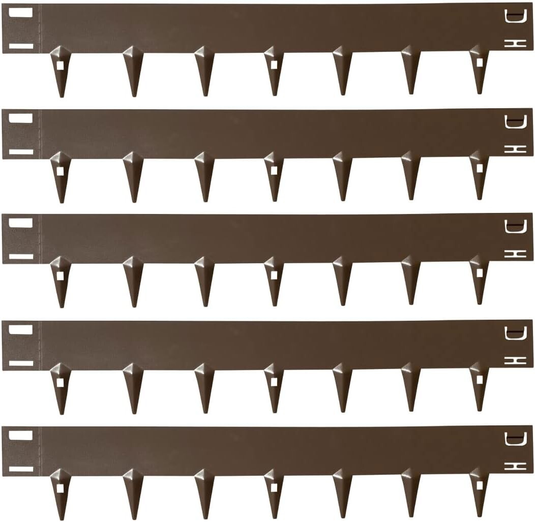 Durable Flexible Steel Lawn Edging - 4" Height, 16.25ft Brown, Seamless Design