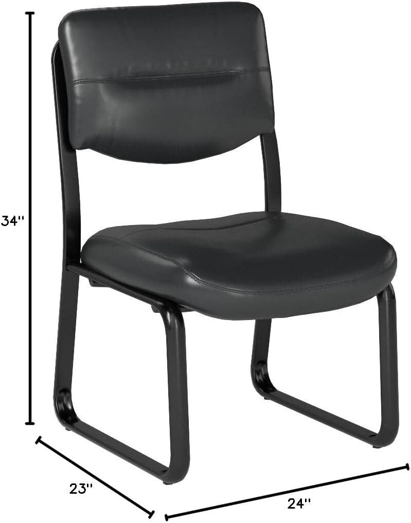 Upholstered Black Side Chair with Contoured Cushions – Ideal for Professionals