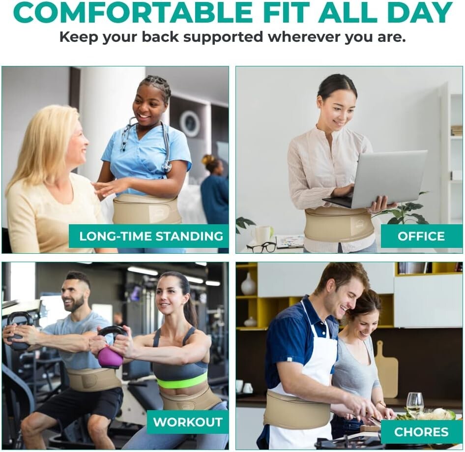 Adjustable Lower Back Support Belt for Men & Women – Posture and Pain Relief