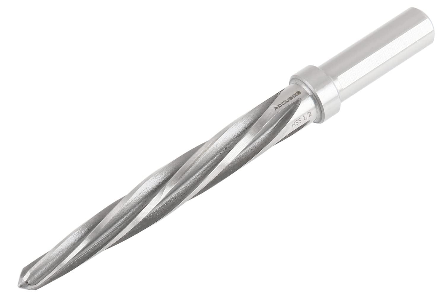 Precision 1/2" Spiral Flute Aligning Reamer with Tapered Tip for Metalwork