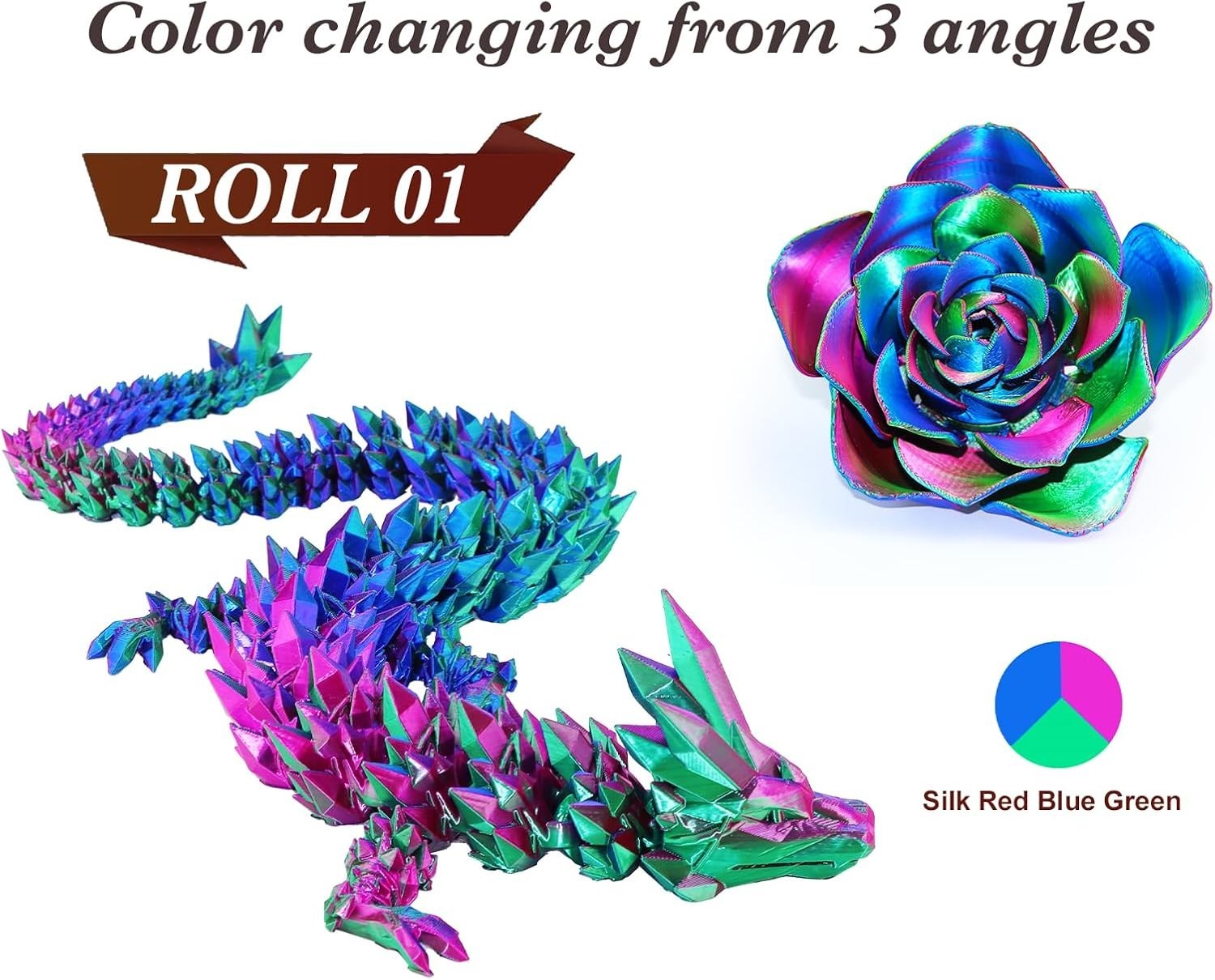 Moisture-Proof Tricolor Silk PLA 3D Filament 1.75mm - Ideal for Stunning Prints