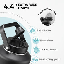 Load image into Gallery viewer, Black 2 Gallon Water Bottle - Triple Insulated &amp; Leakproof for Outdoors