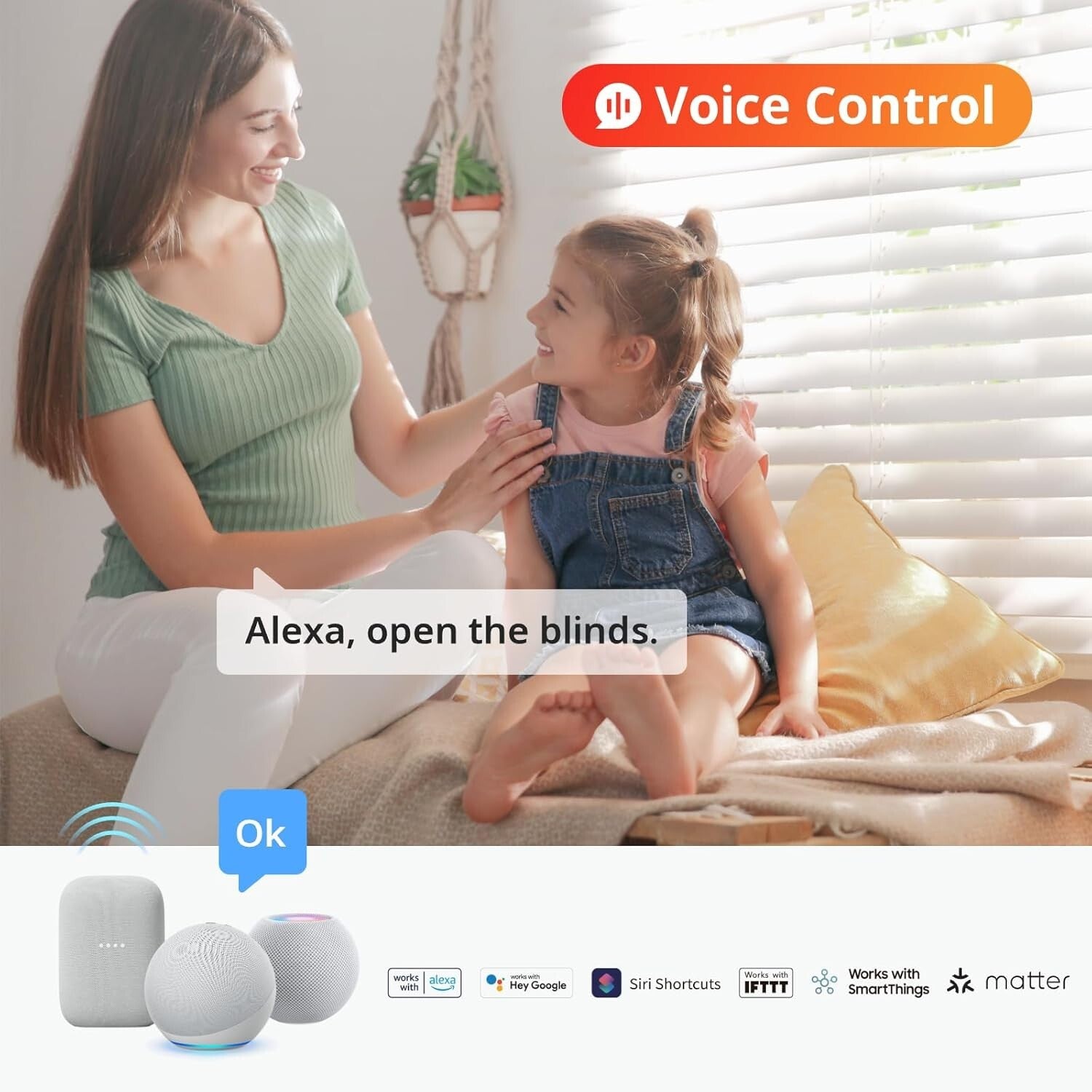 Smart Motorized Blind Opener 3-Pack with Hub 2 - Compatible with Alexa & Google