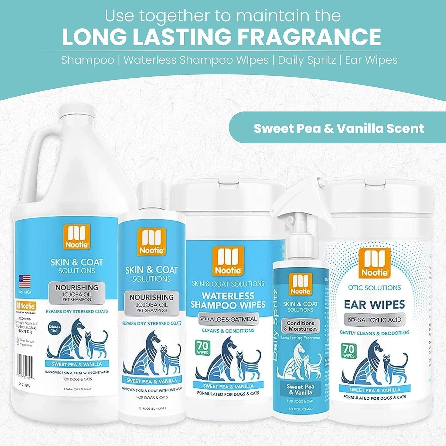 Value Pack of 210 Waterless Cleansing Wipes - Sweet Pea Vanilla Fragrance