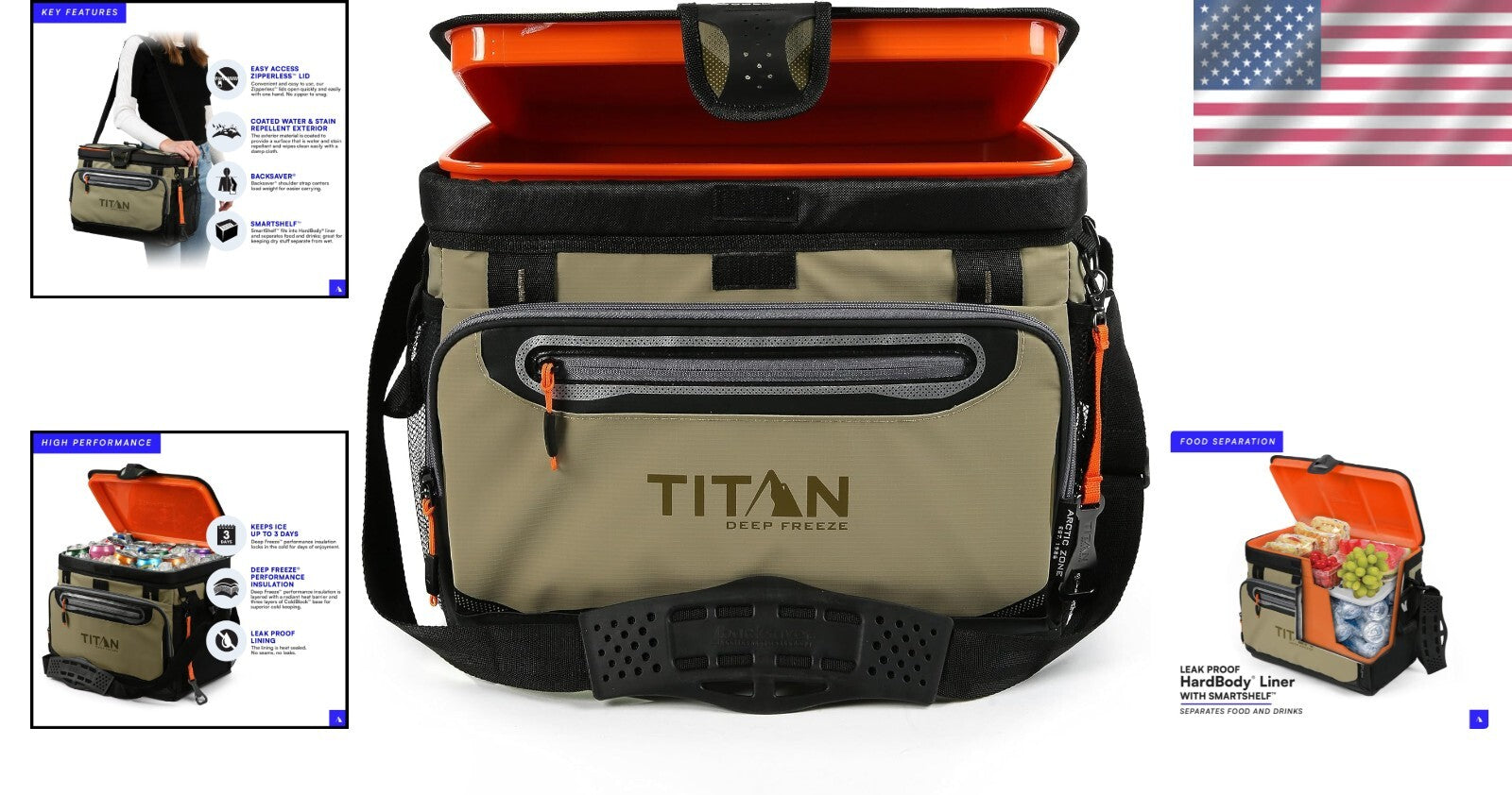 Lightweight Zipperless HardBody Cooler with Deep Freeze Insulation Technology