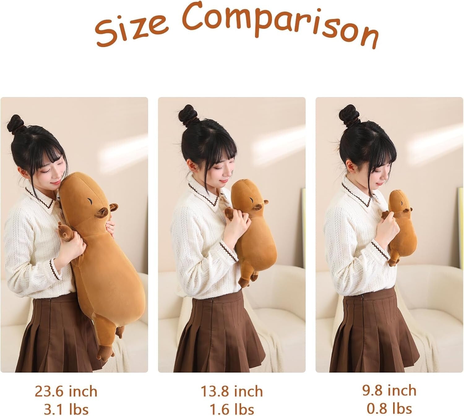 Charming Weighted Capybara Stuffed Animal - A Cozy Companion & Gift 3.74 Lbs