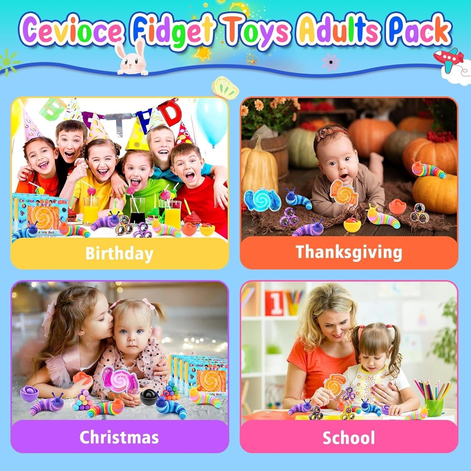 Ultimate 20pc Fidget Toy Bundle for Kids & Teens - Perfect Stress Relief Gifts