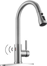 Load image into Gallery viewer, Touchless Kitchen Faucet with Pull Down Sprayer - Elegant Brushed Nickel Finish