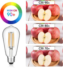 Load image into Gallery viewer, Warm White Dimmable LED Edison Bulbs – 12 Vintage Style, E26 Base, 750 Lumens