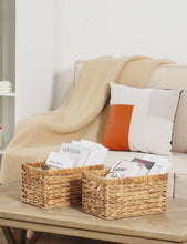 Load image into Gallery viewer, Stylish Hyacinth Baskets with Built-In Handles - 2 Pack Medium Storage Solution