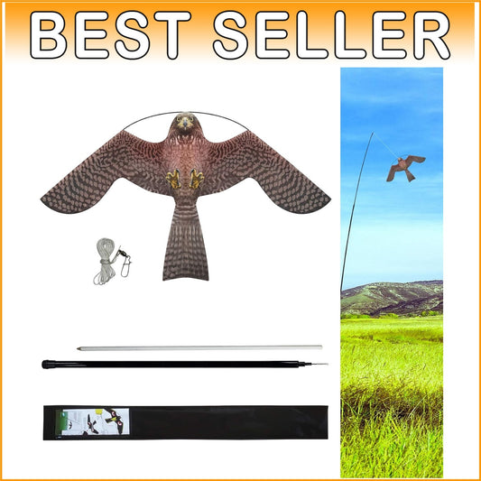 Durable Red Bird Scarer Flying Kite with Multi-layer Construction - 2 Piece Set