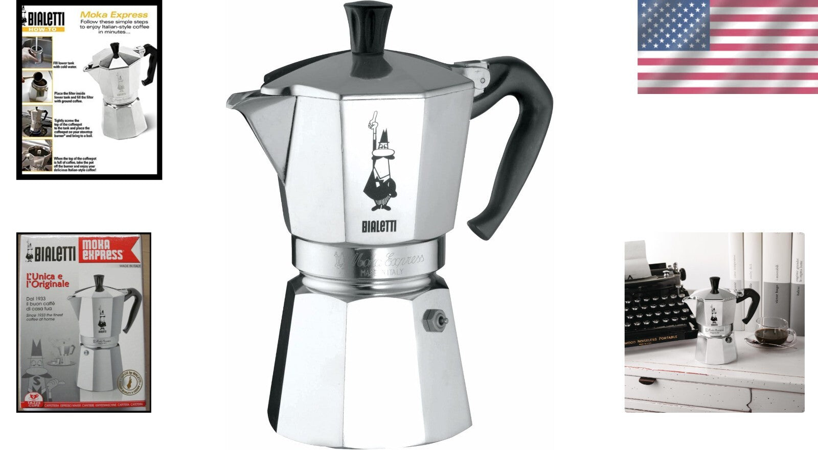 Travel-Friendly Moka Express - 9-Cup Italian Coffee Maker for Adventure Lovers
