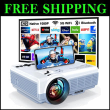 Load image into Gallery viewer, Home Theater Projector: 1080P, 14000L Brightness, 5G WiFi &amp; Bluetooth Connection