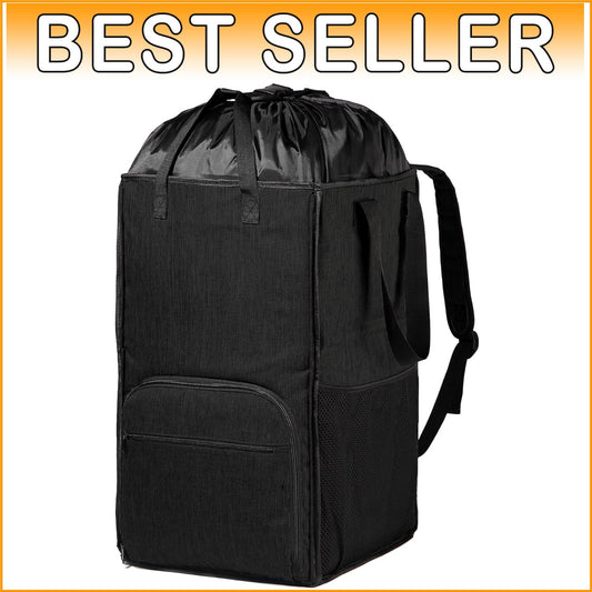Collapsible Heavy Duty Laundry Bag Backpack with Padded Straps & Zipper Closure