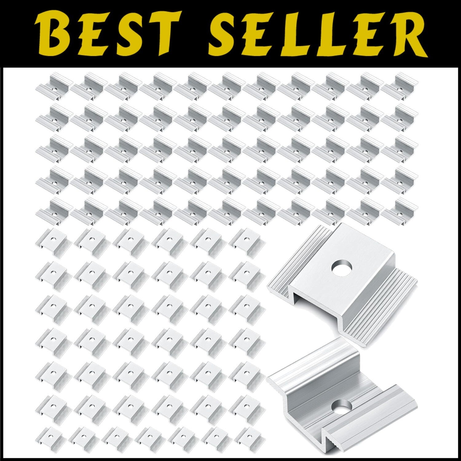 Durable 1.06 Inch Solar Panel Mid Clamps - Corrosion-Resistant Mounting Kit