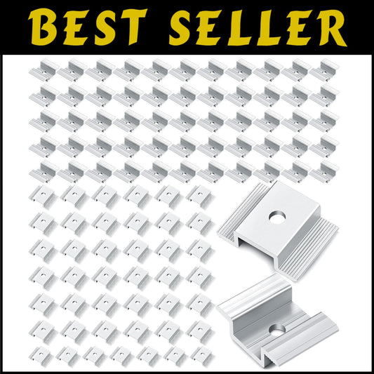 Durable 1.06 Inch Solar Panel Mid Clamps - Corrosion-Resistant Mounting Kit