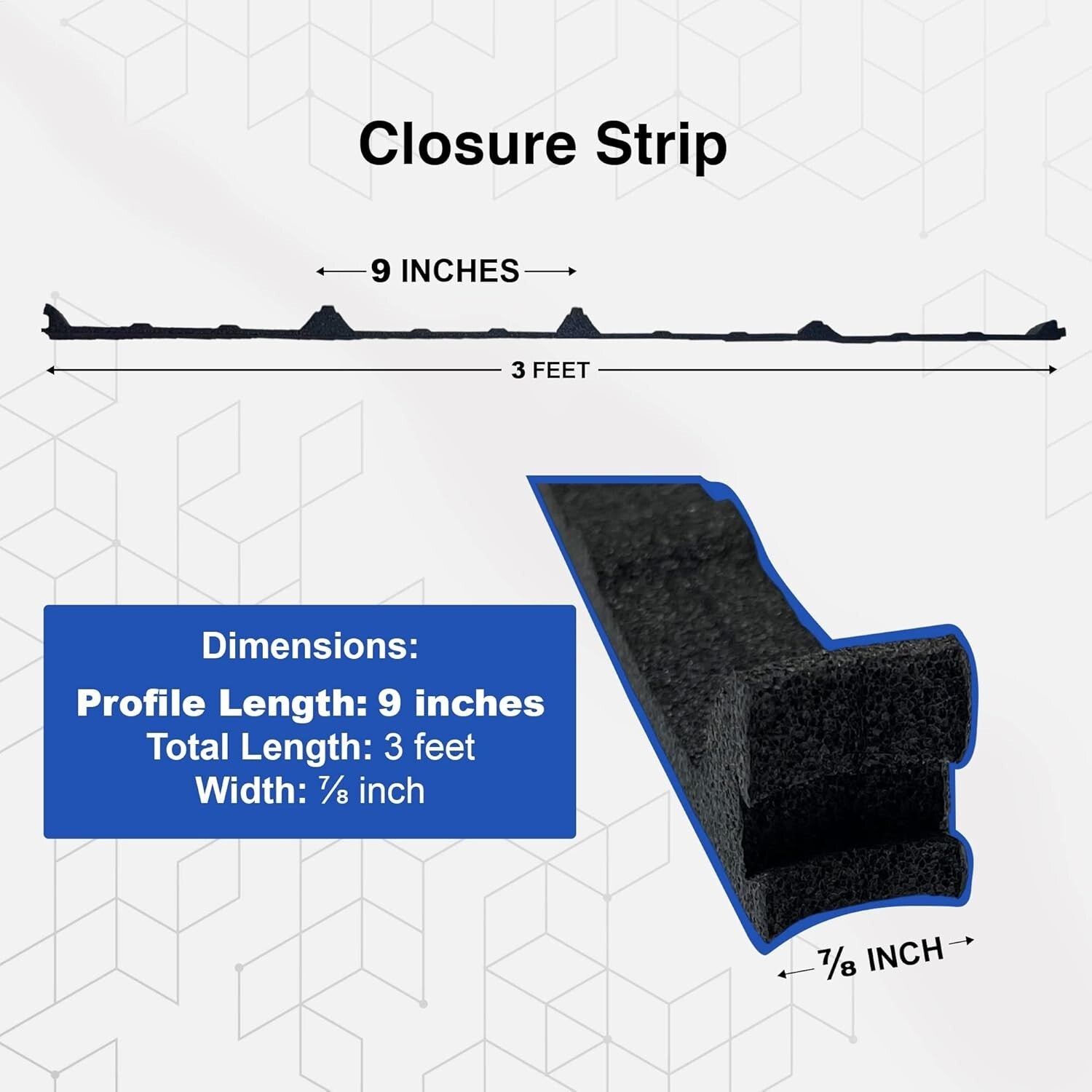 Classic Rib Profile Foam Strips for Metal Roof - Durable, Noise-Reducing 20 Pack