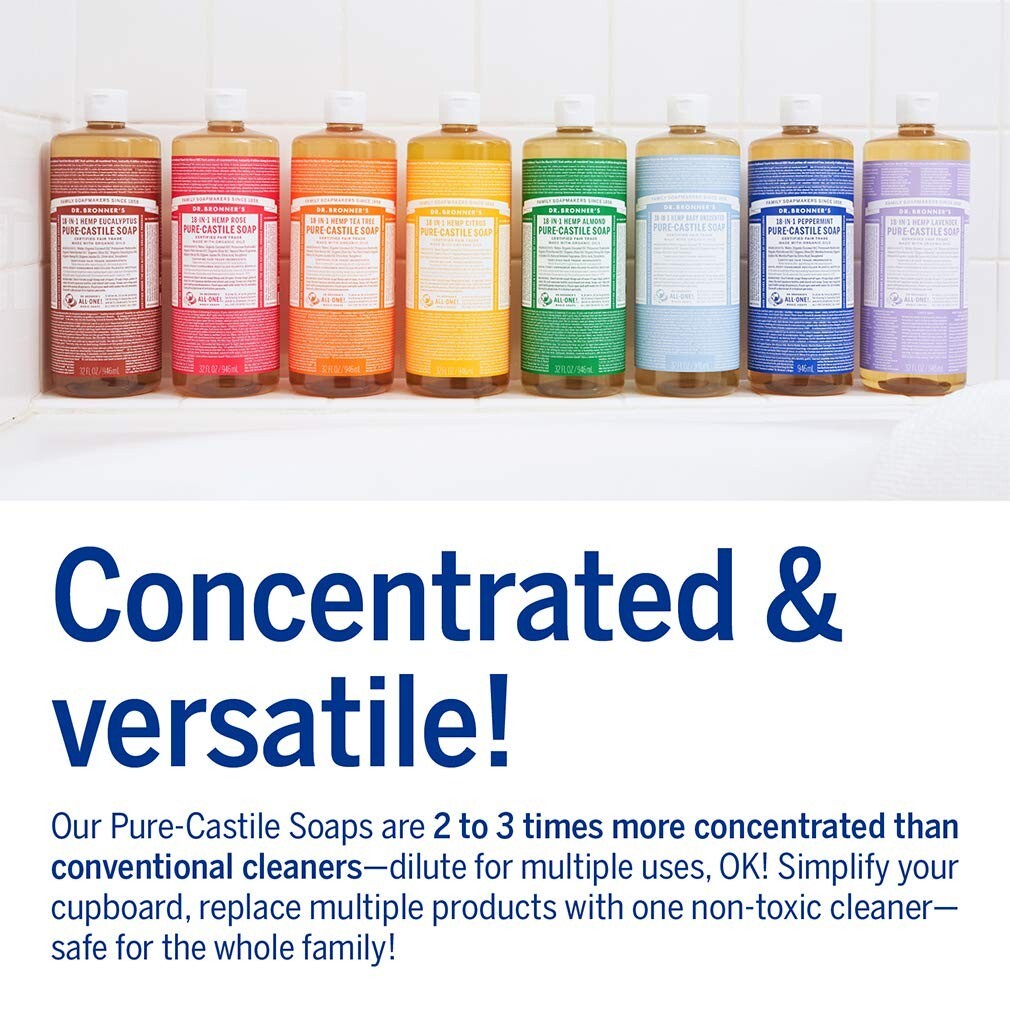 18-in-1 Organic Rose Castile Soap Gallon – Eco-Friendly, Concentrated Cleanser