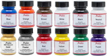 Load image into Gallery viewer, All-in-One Leather Paint Set: 12 Colors in 1 Oz Bottles with Brush Included