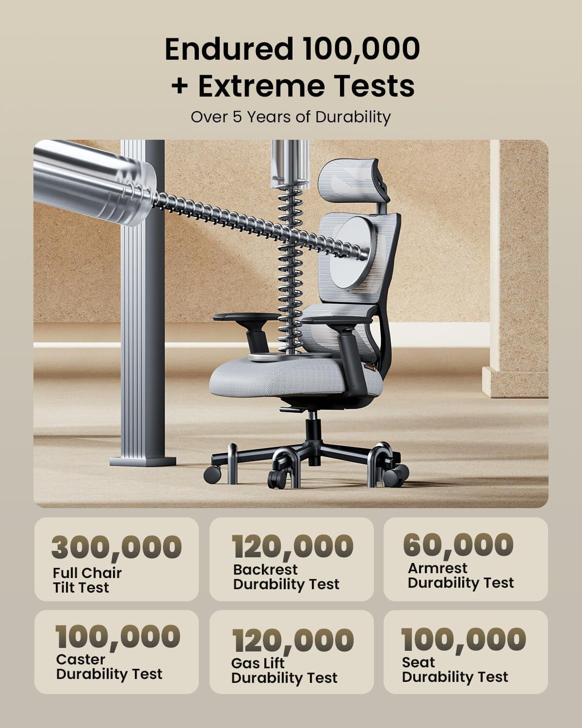 Ergonomic Big & Tall Mesh Office Chair with Adjustable Headrest & Lumbar Support