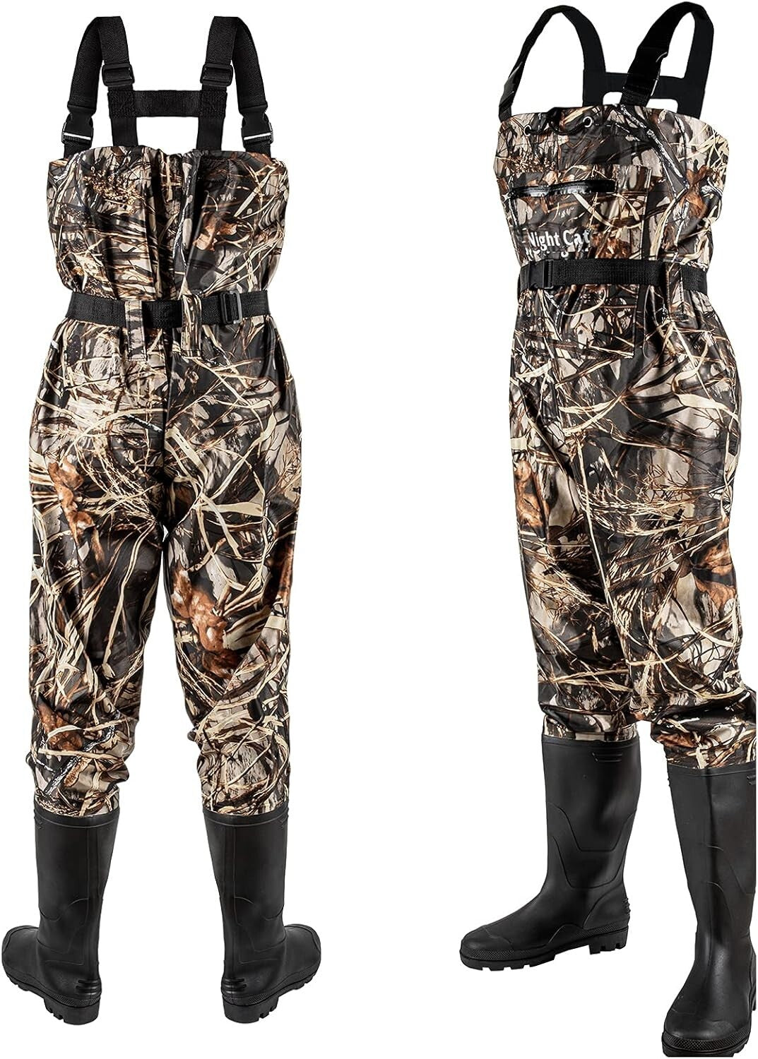 Breathable Chest Waders with Integrated Boots, Anti-Slip for Fishing and Hunting