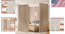 Load image into Gallery viewer, Heavy Duty Freestanding Partition Curtain Rod - 4-10ft Adjustable Privacy Screen