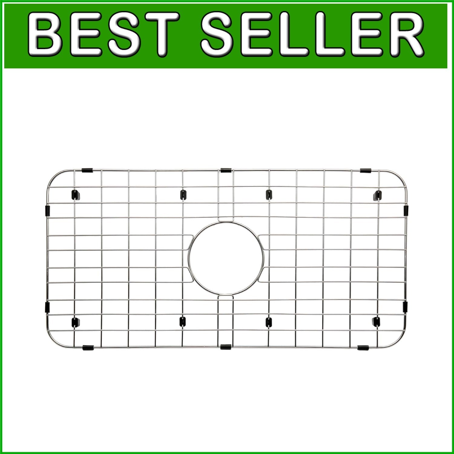 Durable 25" x 12-7/8" Kitchen Sink Grid - Center Drain & Scratch Resistant