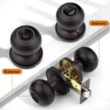 Load image into Gallery viewer, 5 Pack Oil Rubbed Bronze Privacy Door Knobs - Easy Installation &amp; Secure Lock