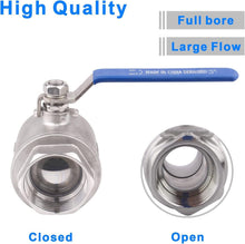 Load image into Gallery viewer, 3" Full Port Ball Valve in 304 SS - Durable with Blue Insulated Handles