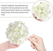 Load image into Gallery viewer, Premium 56 Pcs Silk Hydrangea Heads with Versatile Stems for Home &amp; Garden Party