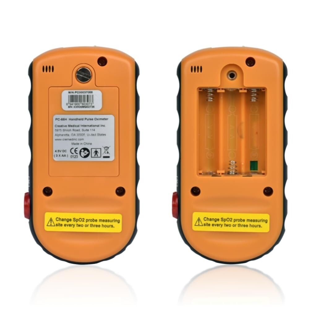 Battery Operated Pulse Oximeter for Infants & Adults - Adjustable Alarm & Case