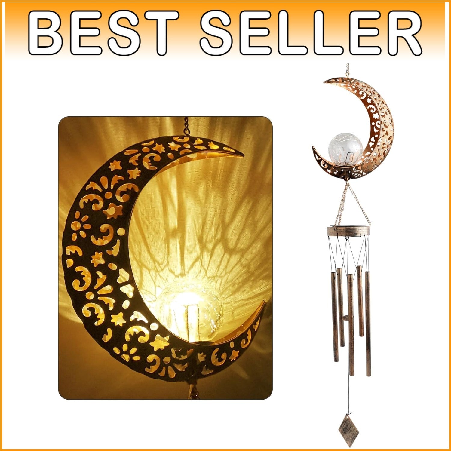 Enchanting Solar Moon Wind Chimes: Perfect Gift for Mother's Day & All Occasions