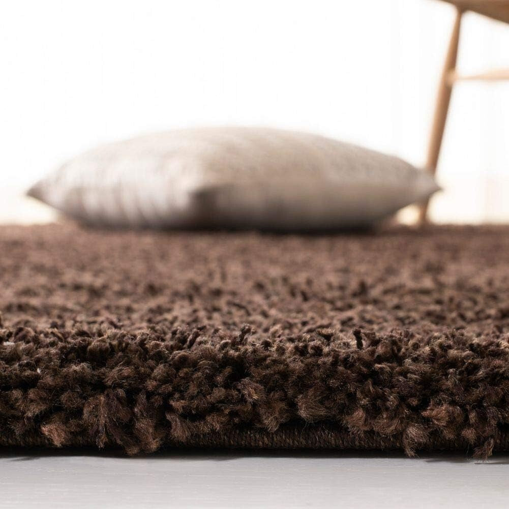 Durable Indoor Brown Shag Rug - 3' x 5' Non-Shedding for Cozy High Traffic Areas
