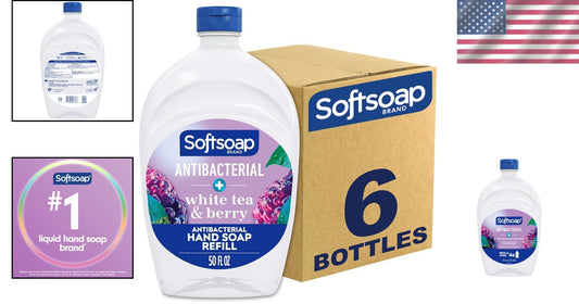 Smooth & Soft Antibacterial Liquid Hand Soap - White Tea & Berry, 6x50oz Bottles