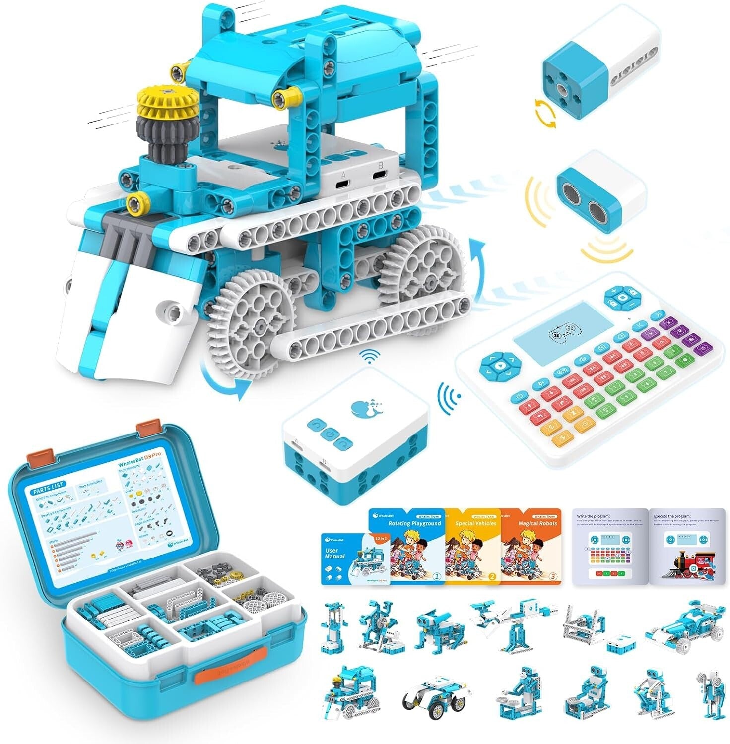 D3 Pro Coding Robot Kit – 12 Models, Bluetooth Coding Pad & 388 Building Pieces