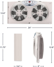 Load image into Gallery viewer, Light Grey Bionaire Window Fan with 3 Speeds and Remote Control - Cool Comfort