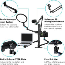 Load image into Gallery viewer, 10" Adjustable LED Ring Light and Microphone Stand - Perfect for Online Teaching
