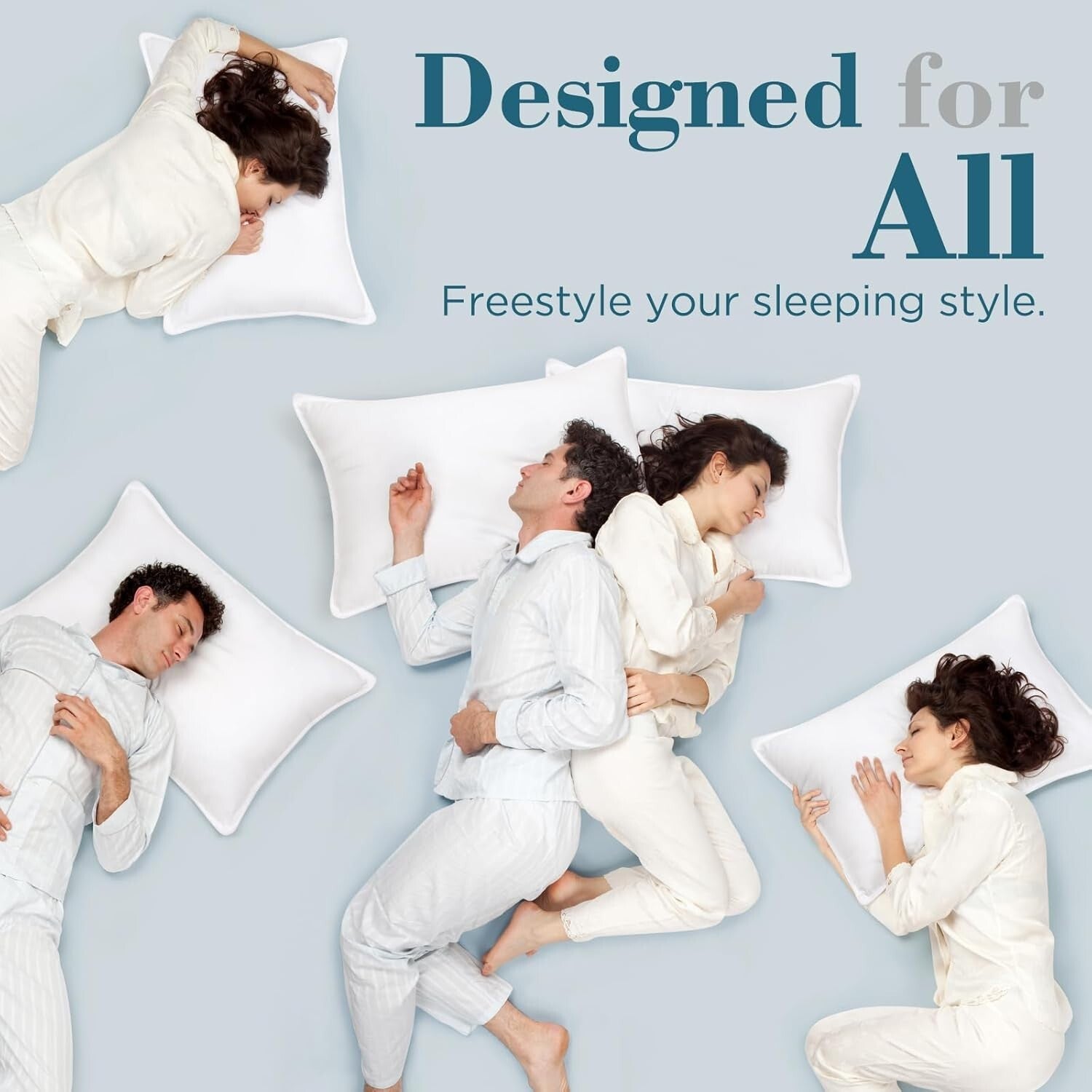 Cloud-Like Down Alternative Pillows Set of 2 - Plush Comfort for All Sleepers