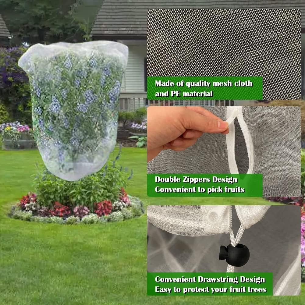 Durable Outdoor Garden Netting with Zipper - 10' x 13' for Plant Protection